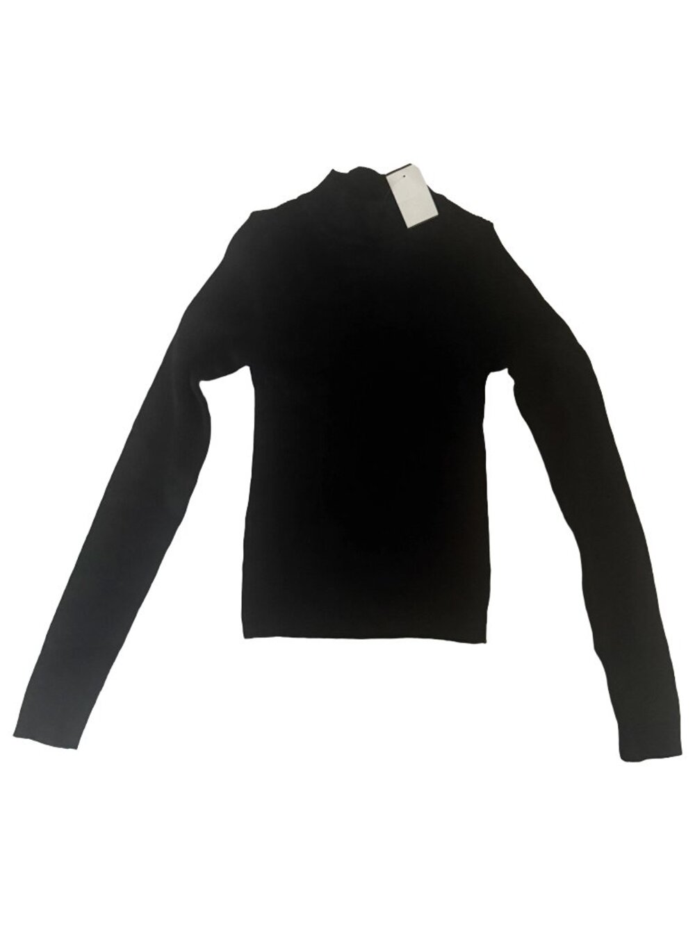 Love Tree Black Ribbed Mock Neck Long Sleeve Sweater S